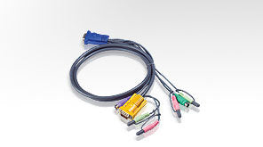 Aten PS/2 KVM (Keyboard/Video Monitor/Mouse) Switch İçin Kablo, 1.8 Metre, 1 X SPHD-15 Erkek, 2 X Audio Yuvası 1 X Monitör 15 Pin HDB Erkek, 1 X Klavye 6 Pin Mini-Din Erkek, 1 X Mouse 6 Pin Mini-Din Erkek, 2 X Audio Yuvası (ATEN-2L-5302P)