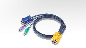 Aten PS/2 KVM (Keyboard/Video Monitor/Mouse) Switch İçin Kablo, 3 Metre, 1 X SPHD-15 Erkek 1 X Monitör 15 Pin HDB Erkek, 1 X Klavye 6 Pin Mini-DIN Erkek, 1 X Mouse 6 Pin Mini-DIN Erkek (ATEN-2L-5203P)