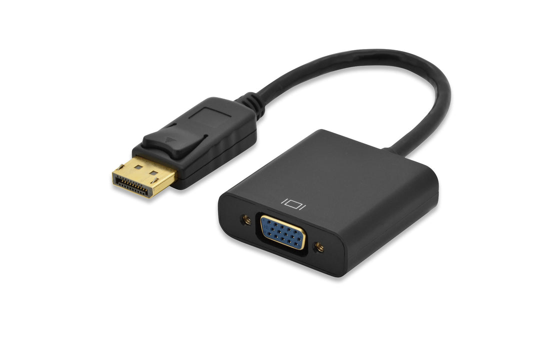 Ednet DisplayPort (DP) VGA Adaptörü, DP Erkek- HD15 Dişi, 0.15 Metre, DP 1.2 Uyumlu, UL, Siyah Renk (ED-84506)