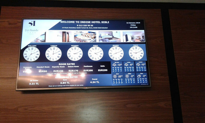 Hotel Resepsiyon Bilgi Ekranı - 75 Inch Ultra HD 7/24 500 Nit Endüstriyel Signage Monitör 10