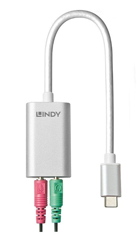 Lindy USB Tip C Ses Çeviricisi, USB C Erkek 2 X 3.5mm Dişi (LIN-42711) 2