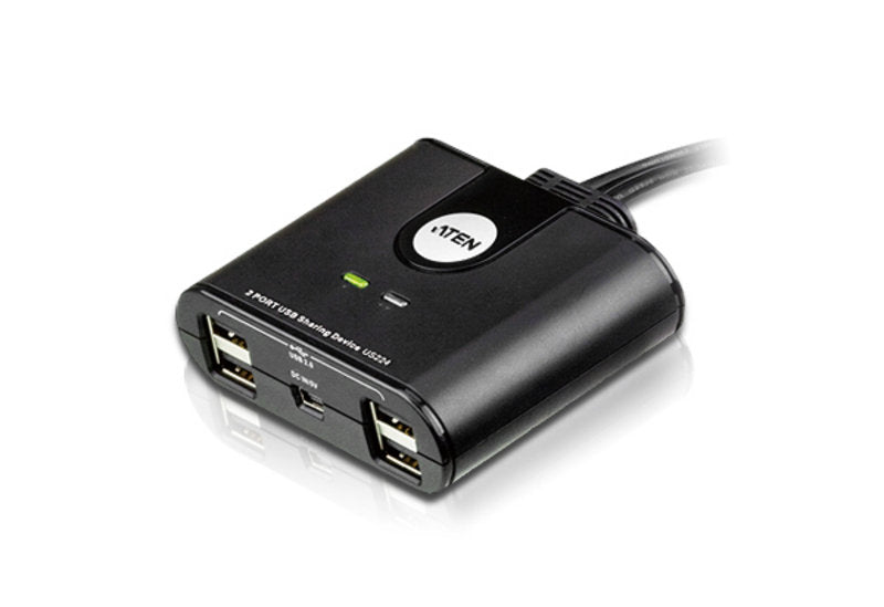 Aten USB Arayüzüne Sahip Cihazları Paylaştıran Switch, USB 2.0 , 2 PC, 4 USB Cihaz (2-Port USB Peripheral Sharing Device) (ATEN-US224)