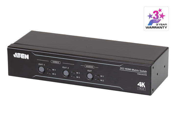 Aten 2 X 2 True 4K HDMI Matrix Switch With Audio De-Embedder (ATEN-VM0202HB)