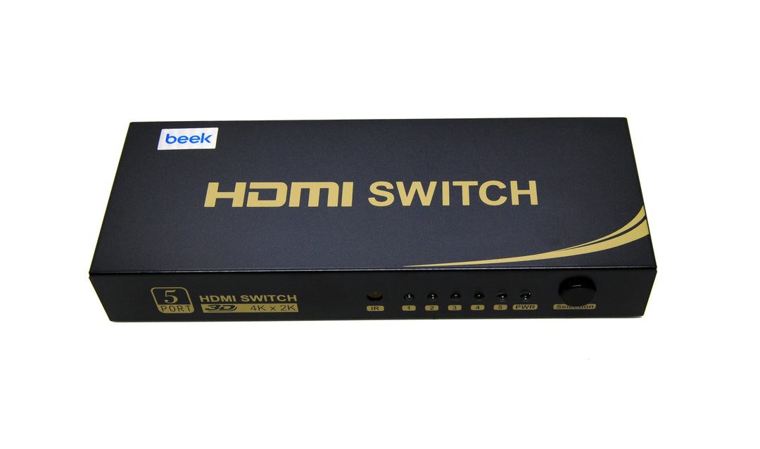 Beek 5 Port Ultra HD 4K HDMI Switch, 5 Giriş - 1 Çıkış, Uzaktan Kumandalı, 4K2K, 3D Görüntü Formatlarını Destekler, HDMI 2.0, HDCP 2.3 Uyumlu (BS-VSW-HD51UH) 3