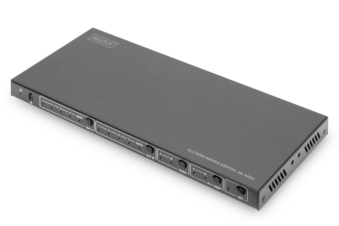 Digitus 4x2 HDMI Matrix Switch, 4K/60Hz Scaler Özelliği, EDID, ARC, HDCP 2.2, 18 Gbps (DS-55509)