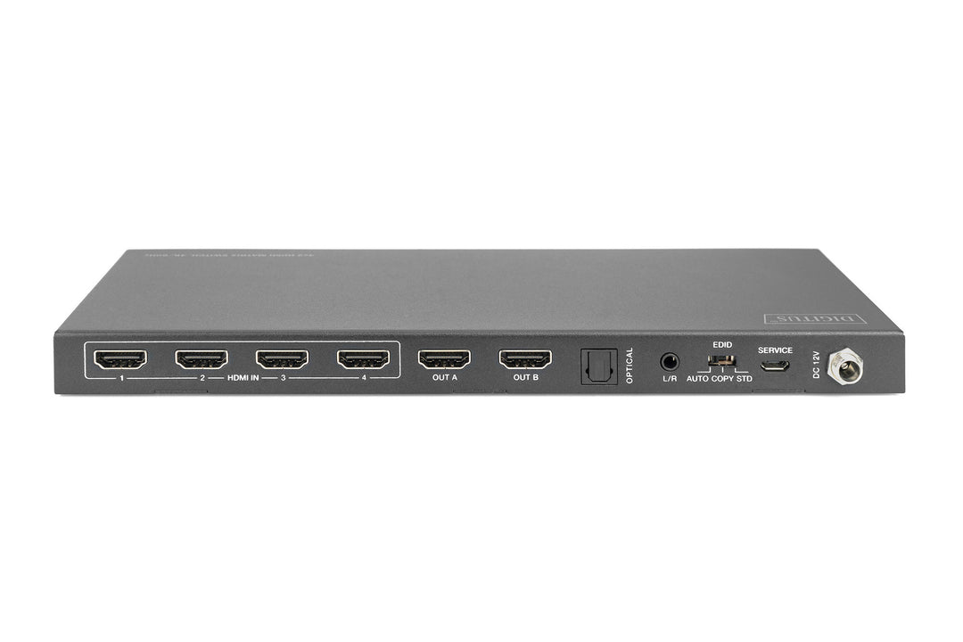 Digitus 4x2 HDMI Matrix Switch, 4K/60Hz Scaler Özelliği, EDID, ARC, HDCP 2.2, 18 Gbps (DS-55509) 2