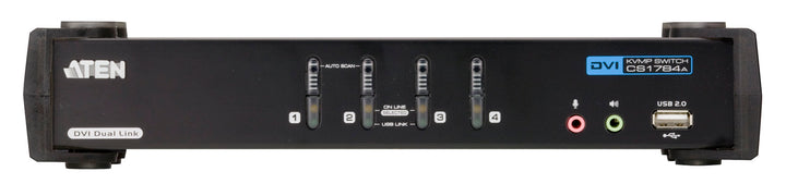 Aten 4 Port USB DVI Dual Link KVMP™(Keyboard/Video Monitor/Mouse) Periferi (Çevre Cihazlarla (USB) Bağlantı Kurabilir) Switch, 3D Desteği (ATEN-CS1784A)