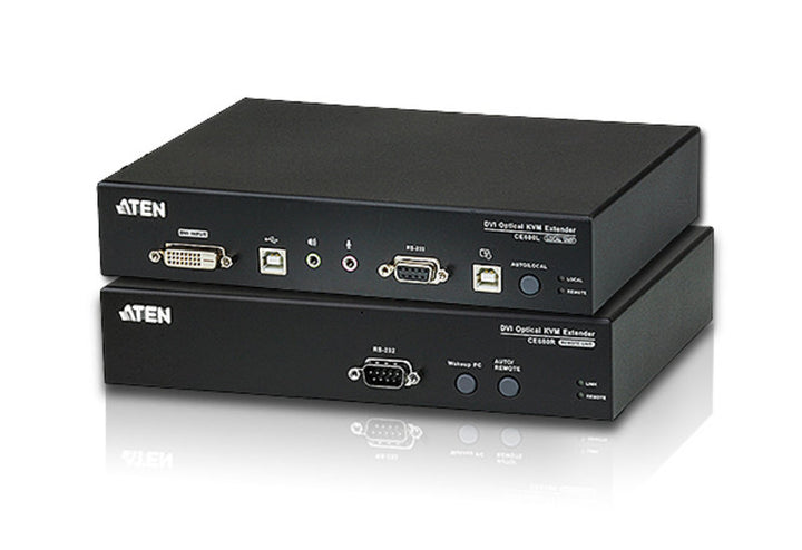 Aten DVI Fiber Optik KVM (Keyboard/Video Monitor/Mouse) Mesafe Uzatma Cihazı, Ses (Hoparlör Ve Mikrofon) Bağlantı Desteği, 20 Km, USB Konsol (ATEN-CE690) 2