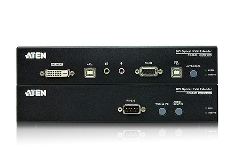 Aten DVI Fiber Optik KVM (Keyboard/Video Monitor/Mouse) Mesafe Uzatma Cihazı, Ses (Hoparlör Ve Mikrofon) Bağlantı Desteği, 600 Metre, USB Konsol (ATEN-CE680) 3