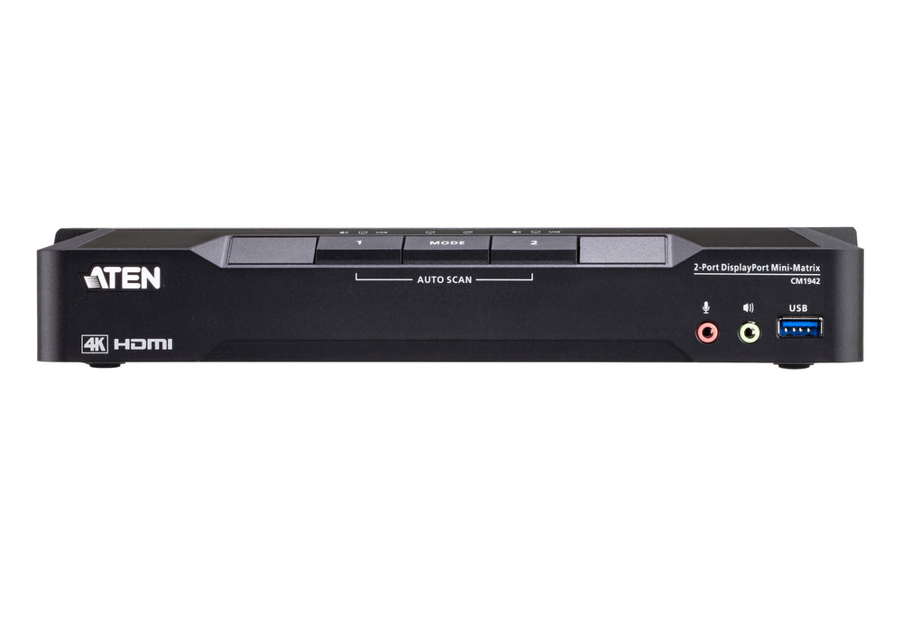 Aten 2-Port 4K DisplayPort Dual Display Mini-Matrix Boundless KVM Switch (ATEN-CM1942) 2