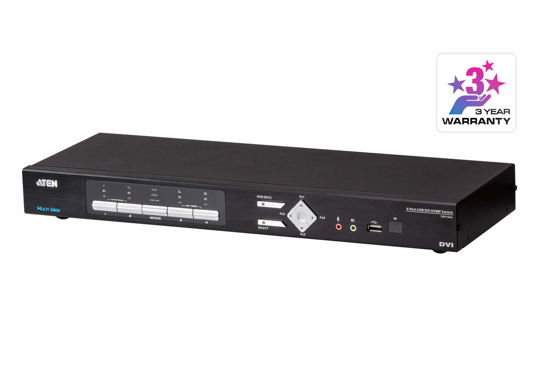 Aten 4-Port USB DVI Multi-View KVMP™ Switch (ATEN-CM1164A)