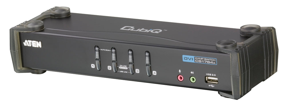 Aten 4 Port`Lu USB 2.0 DVI KVMP™ Switch + 2 Portlu USB (2.0) Hub, Masaüstü Tip, KVM Bağlantı Kablosu Ürün Beraberinde Gelmektedir (ATEN-CS1764A) 2