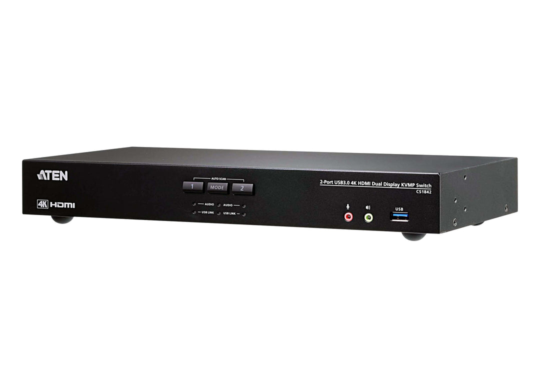 Aten 2-Port USB 3.0 4K HDMI Dual Display KVMP™ Switch (ATEN-CS1842)