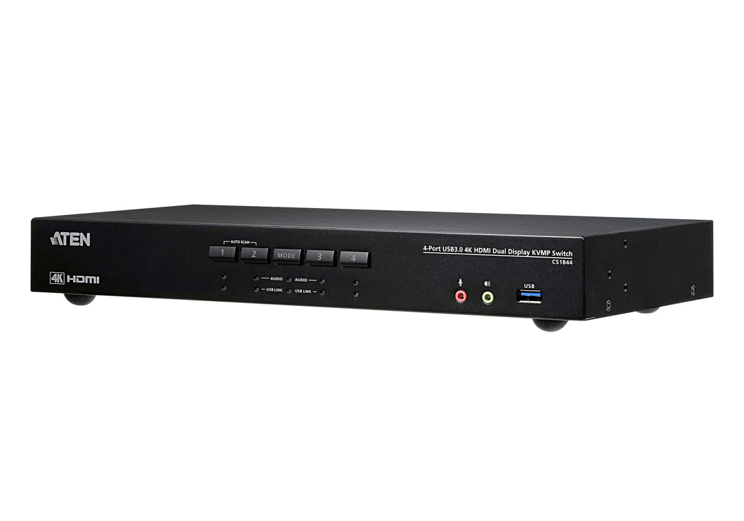 Aten 4-Port USB 3.0 4K HDMI Dual Display KVMP™ Switch (ATEN-CS1844)