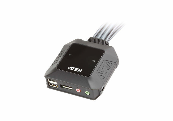 Aten 2 Port USB DisplayPort KVM (Keyboard/Video Monitor/Mouse) Switch, Masaüstü Tip, KVM Bağlantı Kablosu Ürüne Gömülüdür, Remote Port Selector İle Birlikte (ATEN-CS22DP) 3