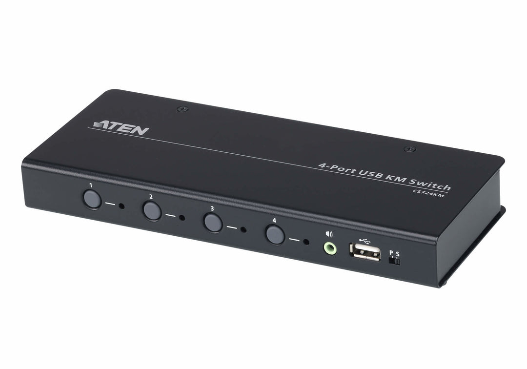 Aten 4-Port USB Sınırsız Geçiş İmkanı Tanıyan KM (Klavye/Mouse) Switch (Kablolar Dahil) (ATEN-CS724KM)