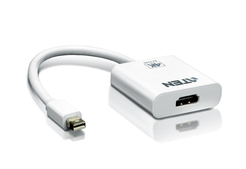 Aten Mini DisplayPort (Mini DP) 4K HDMI Adaptörü, Kablolu, Mini DP Erkek - HDMI A Dişi, 2160p, 0.20 Metre (ATEN-VC981)
