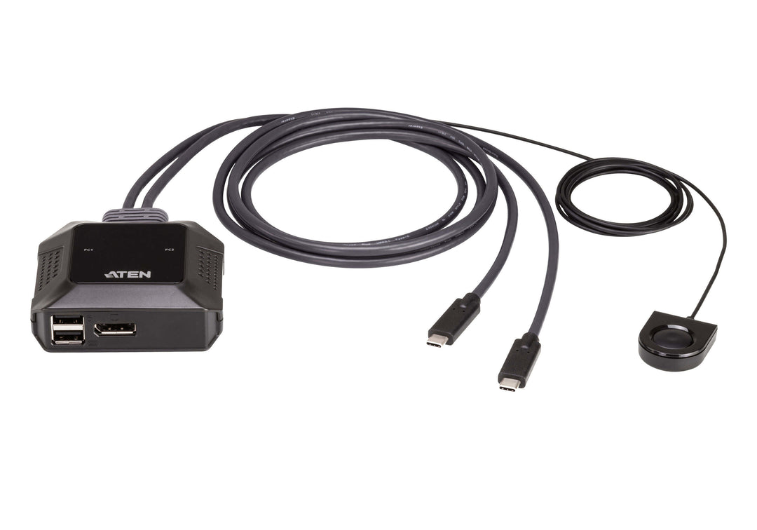 Aten 2-Port USB-C 4K DisplayPort KVM Switch, Uzak Port Seçici Dahil (ATEN-US3312)