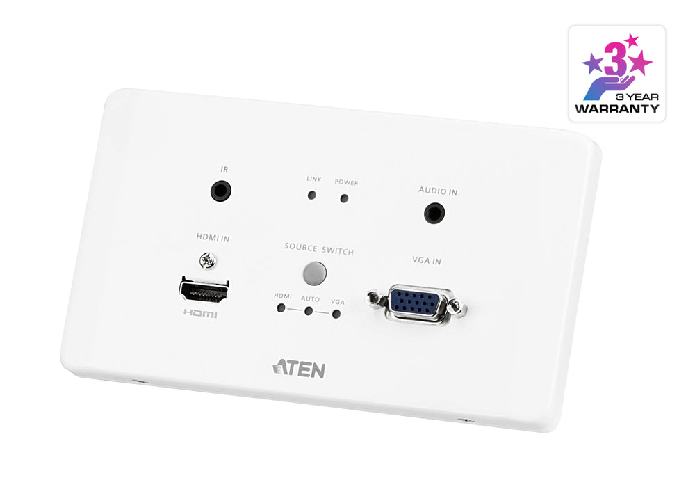 Aten HDMI &amp; VGA HDBaseT Transmitter With EU Wall Plate / PoH (4K@100m) (HDBaseT Class A) (PoH PD) (ATEN-VE2812AEUT) 2