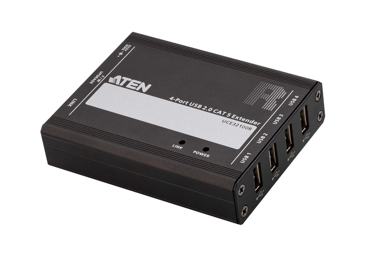 Aten 4-Port USB 2.0 CAT 5 Sinyal Uzatma Cihazı, 100 Metre, Transmitter &amp;Amp; Receiver Birim Dahil (ATEN-UCE32100)