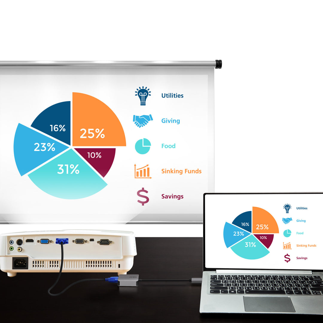 Aten USB Tip C (USB 3.1) VGA Adaptörü (ATEN-UC3002A) 5