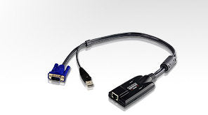 Aten USB KVM Adaptörü (CPU Modül), KVM Kablosunun PC`Nin USB Portuna Bağlanması İçin Adaptör, Maksimum Mesafe 50 Metre (ATEN-KA7170)