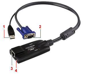 Aten USB Sanal Ortam KVM Adaptörü(CPU Modül), Maksimum Mesafe 50 Metre (ATEN-KA7175)