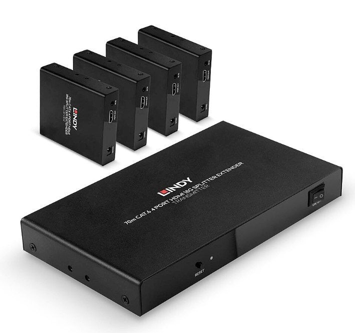 Lindy 70m Cat.6 4 Port HDMI 18G Sinyal Çoklayıcı Ve Uzatıcı, Alıcı (Receiver) Ve Verici (Transmitter) Ünite Dahil (LIN-38262) 2