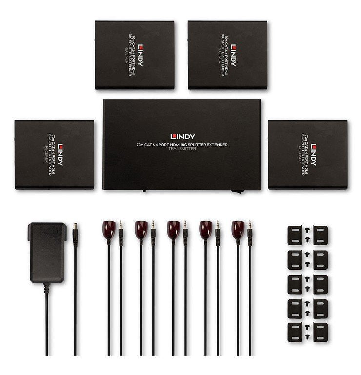 Lindy 70m Cat.6 4 Port HDMI 18G Sinyal Çoklayıcı Ve Uzatıcı, Alıcı (Receiver) Ve Verici (Transmitter) Ünite Dahil (LIN-38262) 3