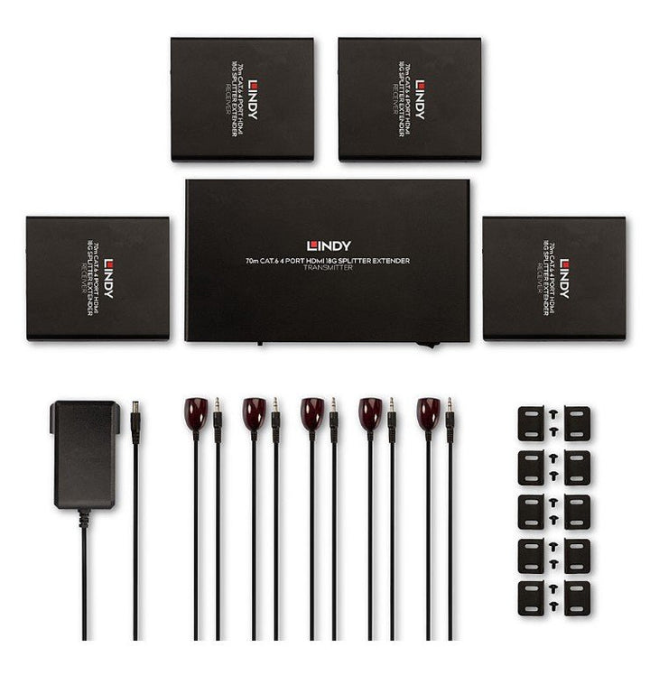 Lindy 70m Cat.6 4 Port HDMI 18G Sinyal Çoklayıcı Ve Uzatıcı, Alıcı (Receiver) Ve Verici (Transmitter) Ünite Dahil (LIN-38262) 3