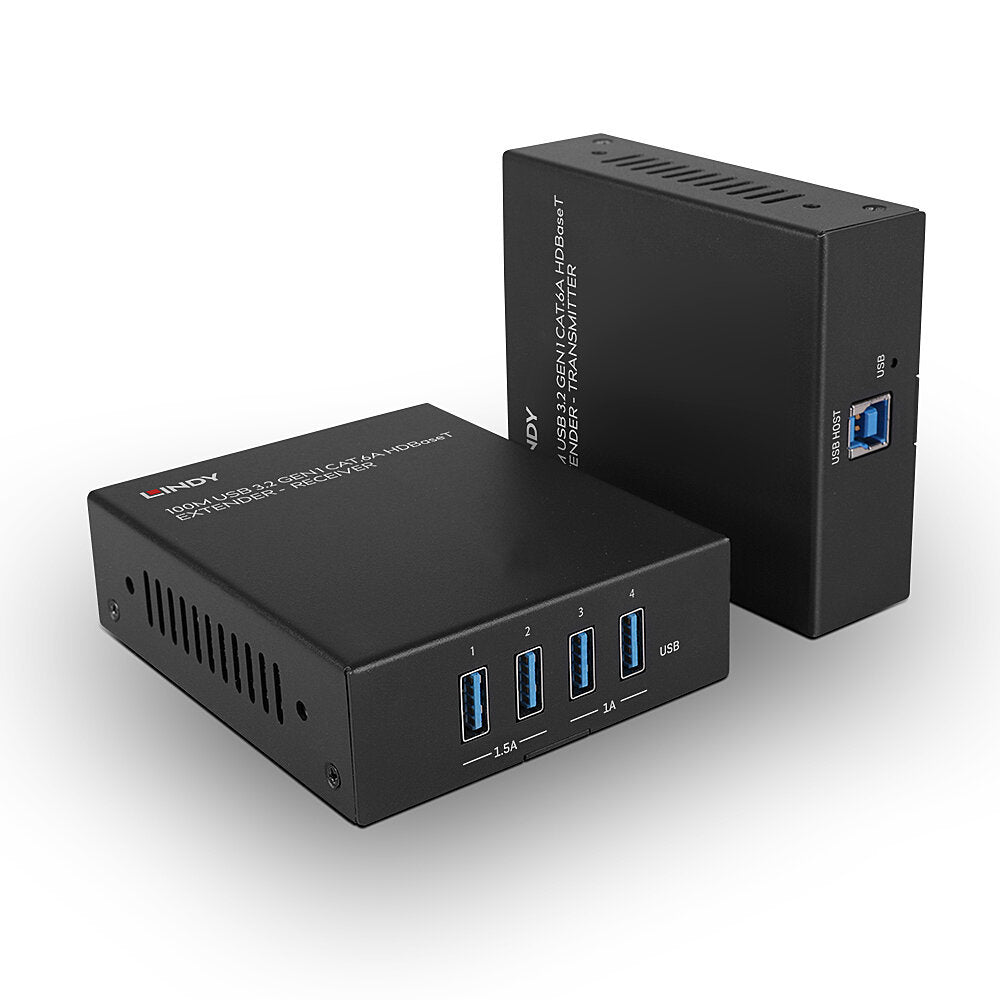 Lindy Cat.6A USB 3.2 Gen 1 HDBaseT Sinyal Uzatma Cihazı, 100 Metre, 5bps`Ye Kadar USB Veri Sinyallerini Destekler (LIN-43410)