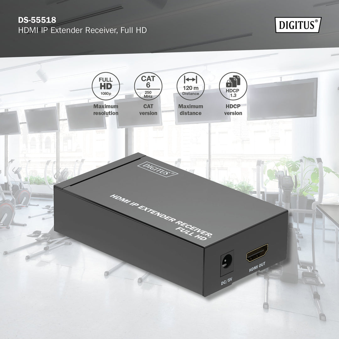 Digitus HDMI IP Sinyal Uzatma Cihazı, Alıcı (Receiver) Birim, DS-55517 Model Verici (Transmitter) Birim İle Birlikte Kullanılır (Haricen Temin Edilir) (DS-55518) 6