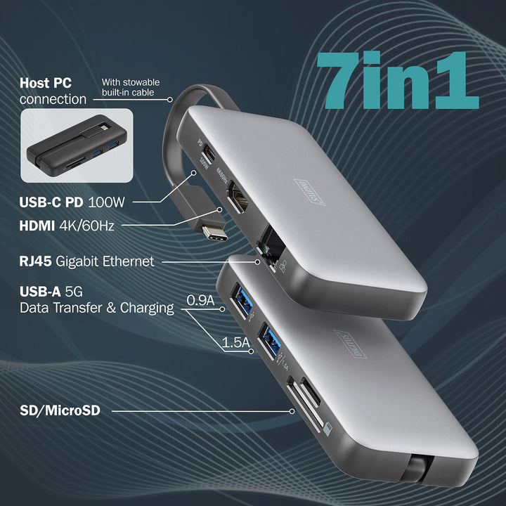 Digitus USB-C Travel Docking Station, 7-Port (DA-70916) 7