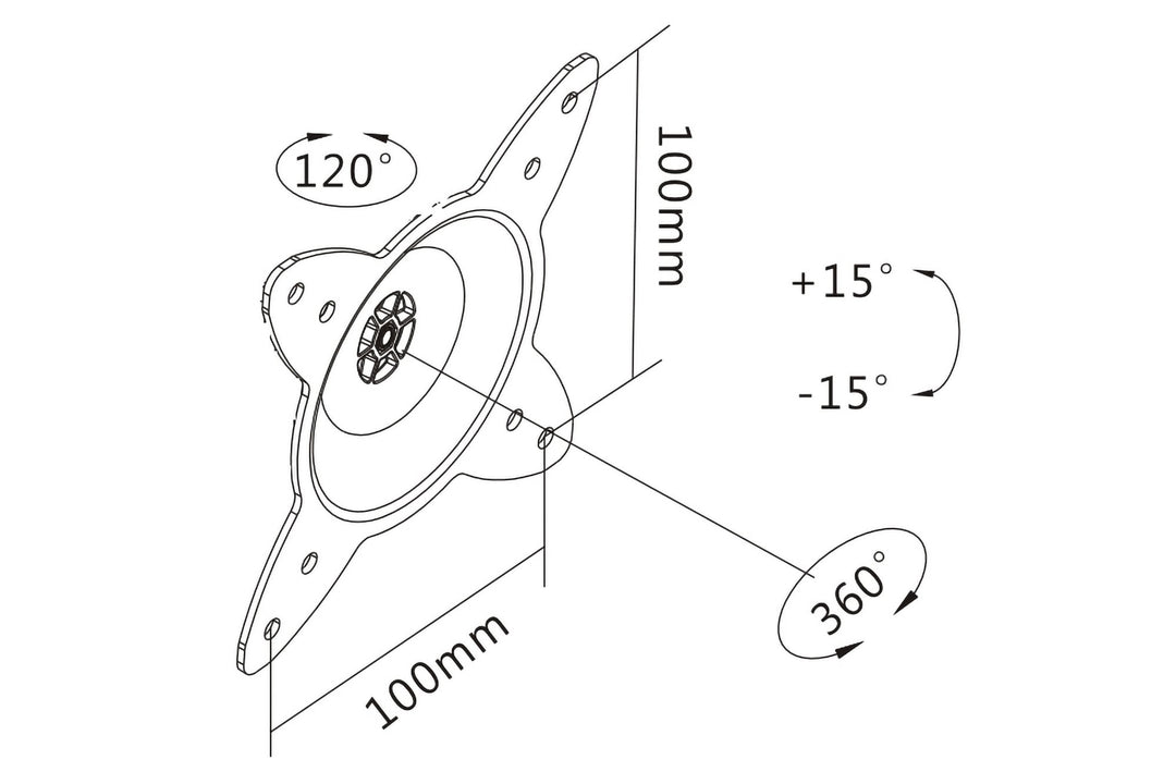 Digitus Ekran Taşıyabilen Askı Aparatı, Maksimum 69 Cm, 27 İnç Ekran, Maksimum Yük Kapasitesi 15kg, VESA 100 X 100mm, Duvara Monte Edilebilir, Siyah Renk (DA-90350) 4