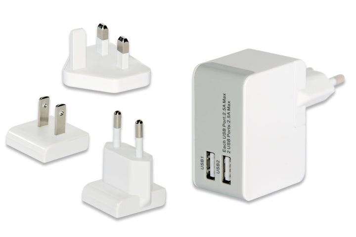 Ednet Evrensel (EU/UK/US) Seyahat Şarj Seti , 2 X USB Port (ED-31808)