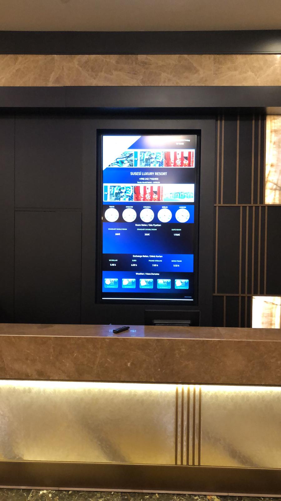 Hotel Resepsiyon Bilgi Ekranı - 32 Inch FULL HD 7/24 400 Nit Endüstriyel Signage Monitör