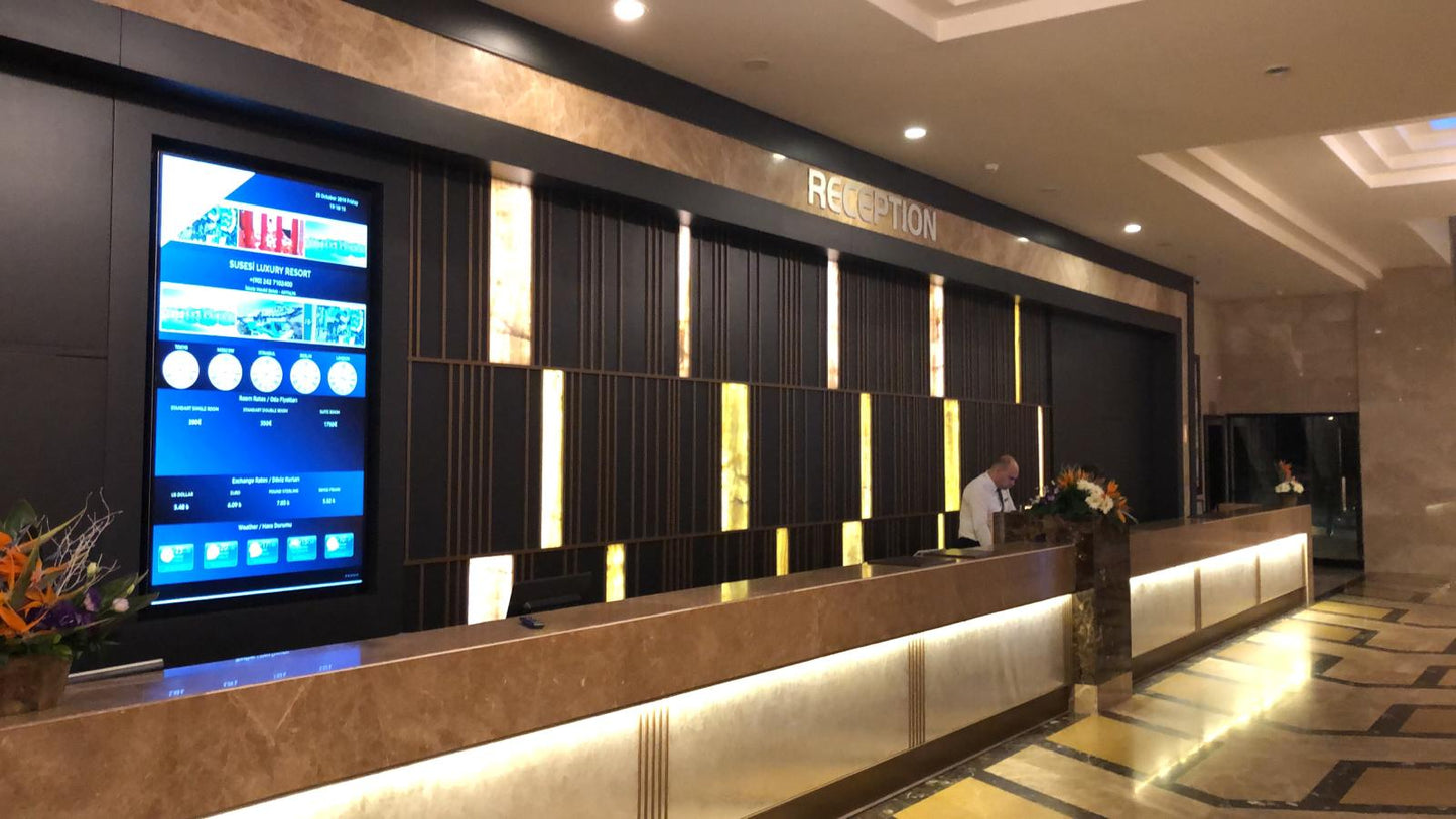 Hotel Resepsiyon Bilgi Ekranı - 32 Inch FULL HD 7/24 400 Nit Endüstriyel Signage Monitör