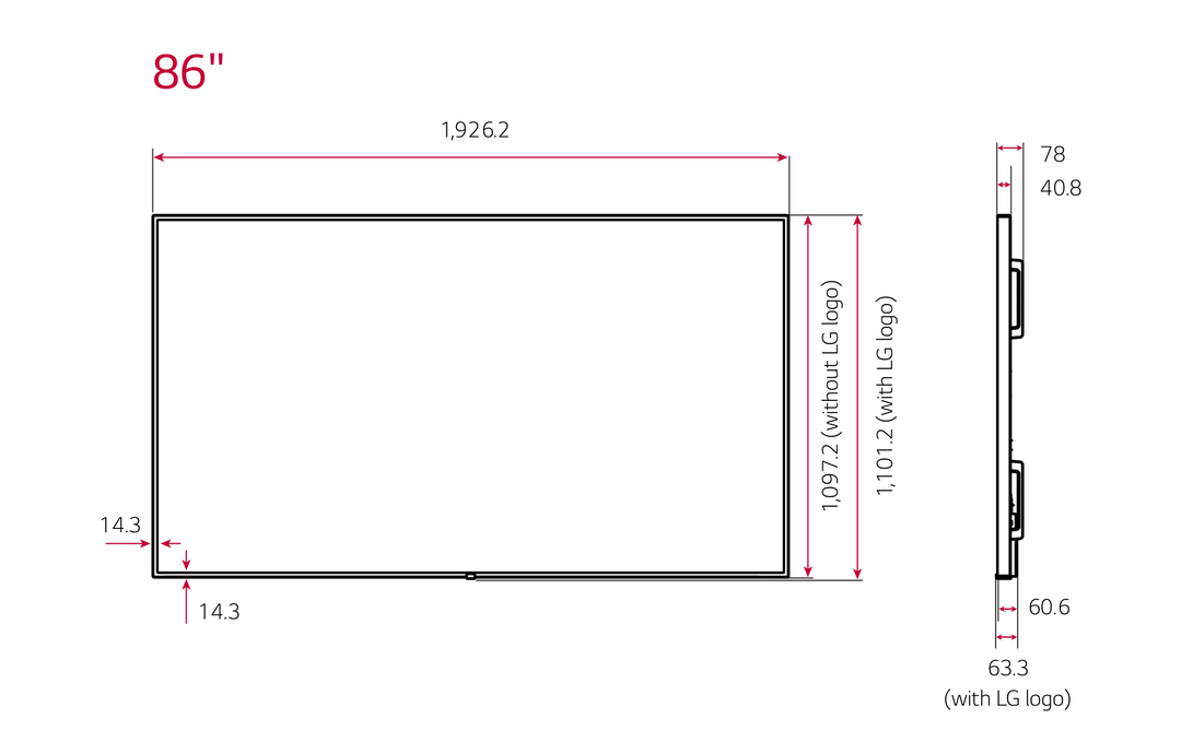 LG 86UH5 Serisi 86 Inch Ultra HD (UHD) 7/24 500 Nit Endüstriyel Signage Monitör 4